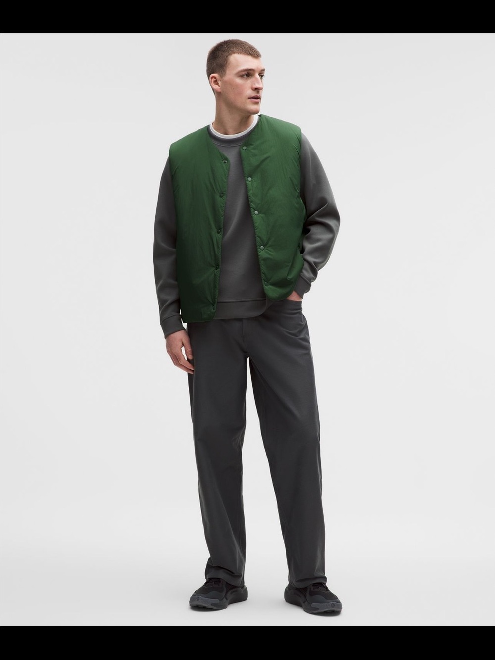 lululemon athletica Men's Quilted Vest in Deep Green - Picture 4 of 7